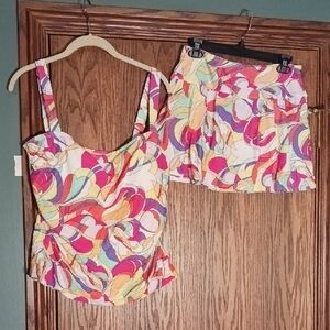 Women's Carmen Marc Valvo Swimwear Two Piece Tank/Skirt Set